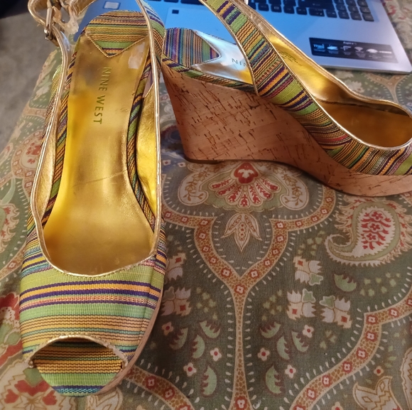 Nine West Shoes - Nine West 8 light green sandals Wedge heel shoes
